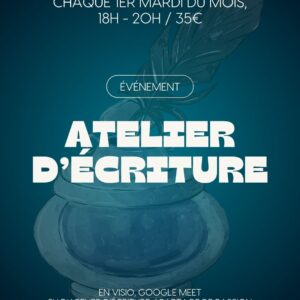 Atelier d'écriture mensuel en visio (03 février)